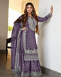 DESIGNER GEORGETTE EMBROIDERY SEQUENCE WORK TOP SHARARA WITH DUPATTA