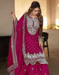 DESIGNER GEORGETTE EMBROIDERY SEQUENCE WORK TOP SHARARA WITH DUPATTA
