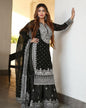 DESIGNER GEORGETTE EMBROIDERY SEQUENCE WORK TOP SHARARA WITH DUPATTA