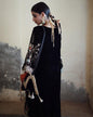 DESIGNER VELVET EMBROIDERY THREAD SEQUENCE WORK TOP PALAZZO WITH DUPATTA