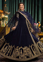 DESIGNER VELVET EMBROIDERY WORK GOWN WITH DUPATTA NAVY BLUE