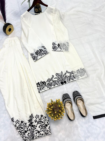 Patiala suit White WITH DUPATTA WHITE