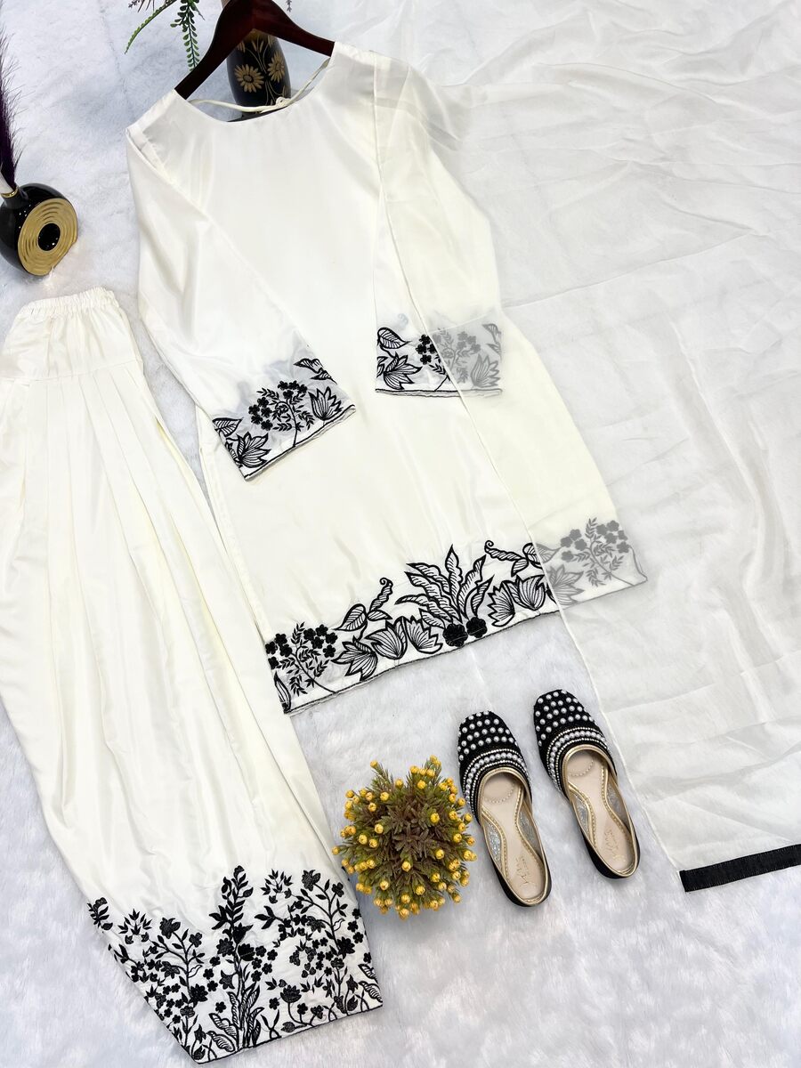 Patiala suit White WITH DUPATTA WHITE
