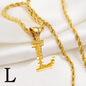 A-Z Letters Necklaces Unisex Gold Plated Initial Pendant