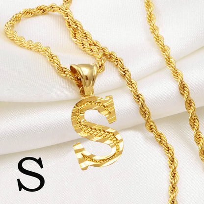 A-Z Letters Necklaces Unisex Gold Plated Initial Pendant