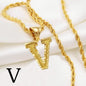 A-Z Letters Necklaces Unisex Gold Plated Initial Pendant