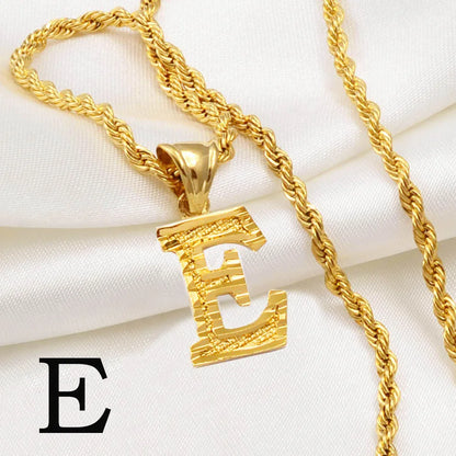 A-Z Letters Necklaces Unisex Gold Plated Initial Pendant