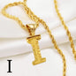 A-Z Letters Necklaces Unisex Gold Plated Initial Pendant