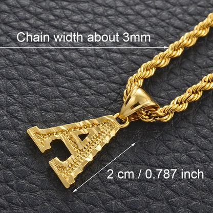 A-Z Letters Necklaces Unisex Gold Plated Initial Pendant