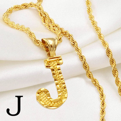 A-Z Letters Necklaces Unisex Gold Plated Initial Pendant