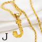 A-Z Letters Necklaces Unisex Gold Plated Initial Pendant