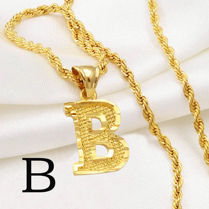 A-Z Letters Necklaces Unisex Gold Plated Initial Pendant