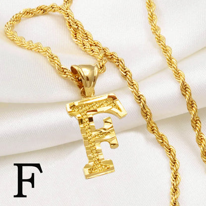 A-Z Letters Necklaces Unisex Gold Plated Initial Pendant