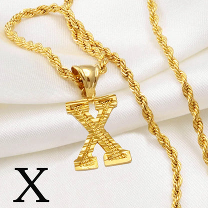 A-Z Letters Necklaces Unisex Gold Plated Initial Pendant