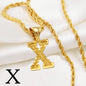 A-Z Letters Necklaces Unisex Gold Plated Initial Pendant
