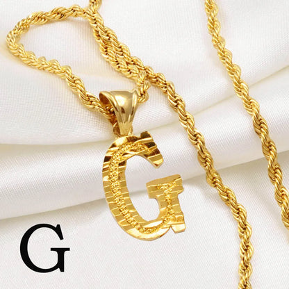 A-Z Letters Necklaces Unisex Gold Plated Initial Pendant