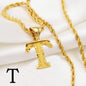 A-Z Letters Necklaces Unisex Gold Plated Initial Pendant