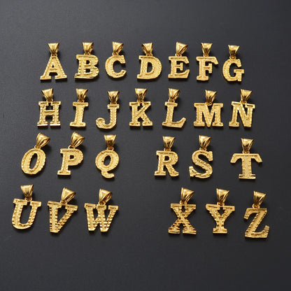 A-Z Letters Necklaces Unisex Gold Plated Initial Pendant