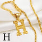 A-Z Letters Necklaces Unisex Gold Plated Initial Pendant