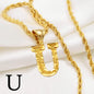 A-Z Letters Necklaces Unisex Gold Plated Initial Pendant