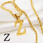 A-Z Letters Necklaces Unisex Gold Plated Initial Pendant