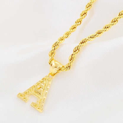 A-Z Letters Necklaces Unisex Gold Plated Initial Pendant