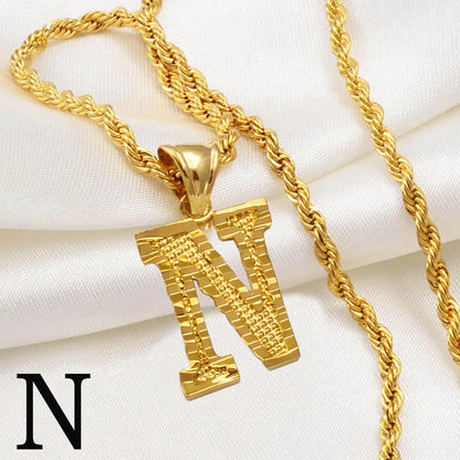 A-Z Letters Necklaces Unisex Gold Plated Initial Pendant