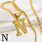 A-Z Letters Necklaces Unisex Gold Plated Initial Pendant