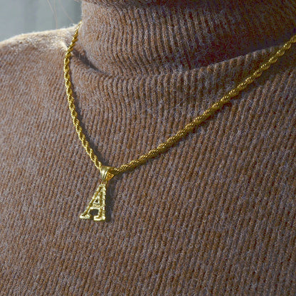 A-Z Letters Necklaces Unisex Gold Plated Initial Pendant