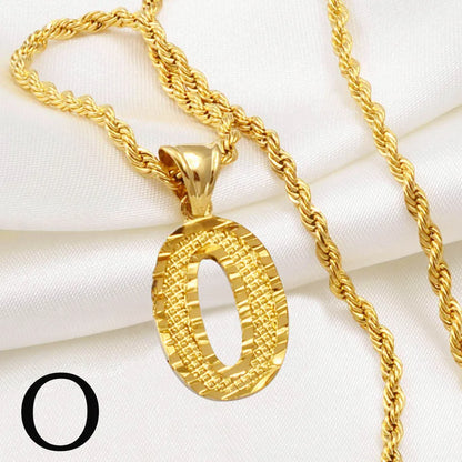 A-Z Letters Necklaces Unisex Gold Plated Initial Pendant