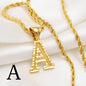 A-Z Letters Necklaces Unisex Gold Plated Initial Pendant