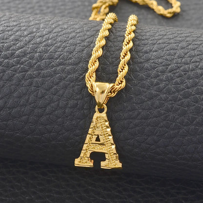 A-Z Letters Necklaces Unisex Gold Plated Initial Pendant