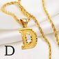 A-Z Letters Necklaces Unisex Gold Plated Initial Pendant