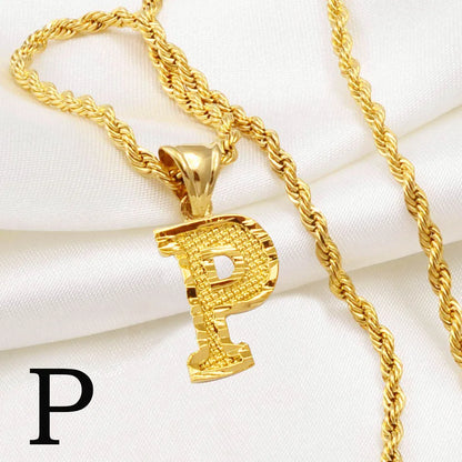 A-Z Letters Necklaces Unisex Gold Plated Initial Pendant