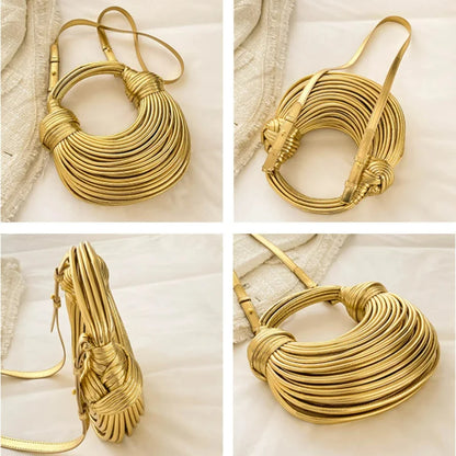 Metallic Noodle Design Handbag