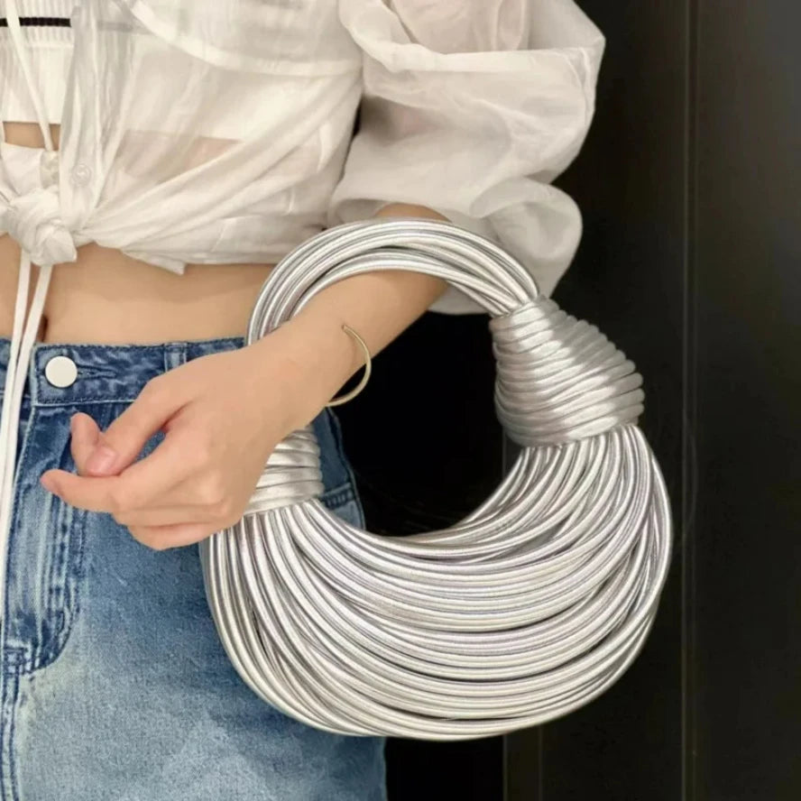 Metallic Noodle Design Handbag