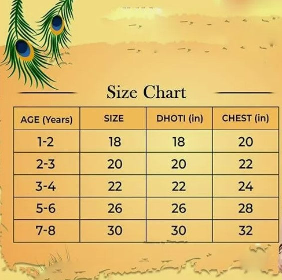 Baby Krishna Brocade Fabric Janmashtami Mythological Character Costume