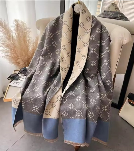 Poncho Shawl Scarf Luxury Print