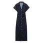 Blue Denim Elegant Midi Dress