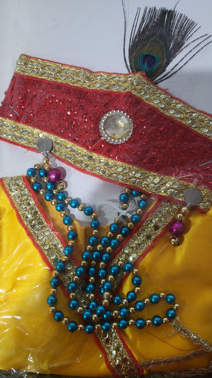 Baby Krishna Brocade Fabric Janmashtami Mythological Character Costume
